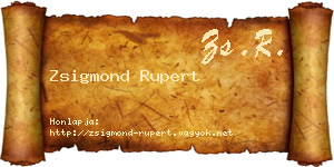 Zsigmond Rupert névjegykártya